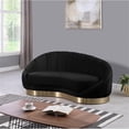 thumbnail image 2 of Maklaine Contemporary Upholstered Black Velvet Chaise with Stainless Steel Base, 2 of 5