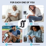 MYNT Leg Massager with Heat and Compression for Foot, Calf, and Thigh Circulation, 5 Modes, Plus Size, Black