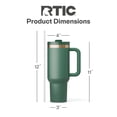 thumbnail image 3 of RTIC 40 oz Ceramic Lined Road Trip Tumbler, Leak-Resistant Lid with Straw, Pine Tree Brass, 3 of 7