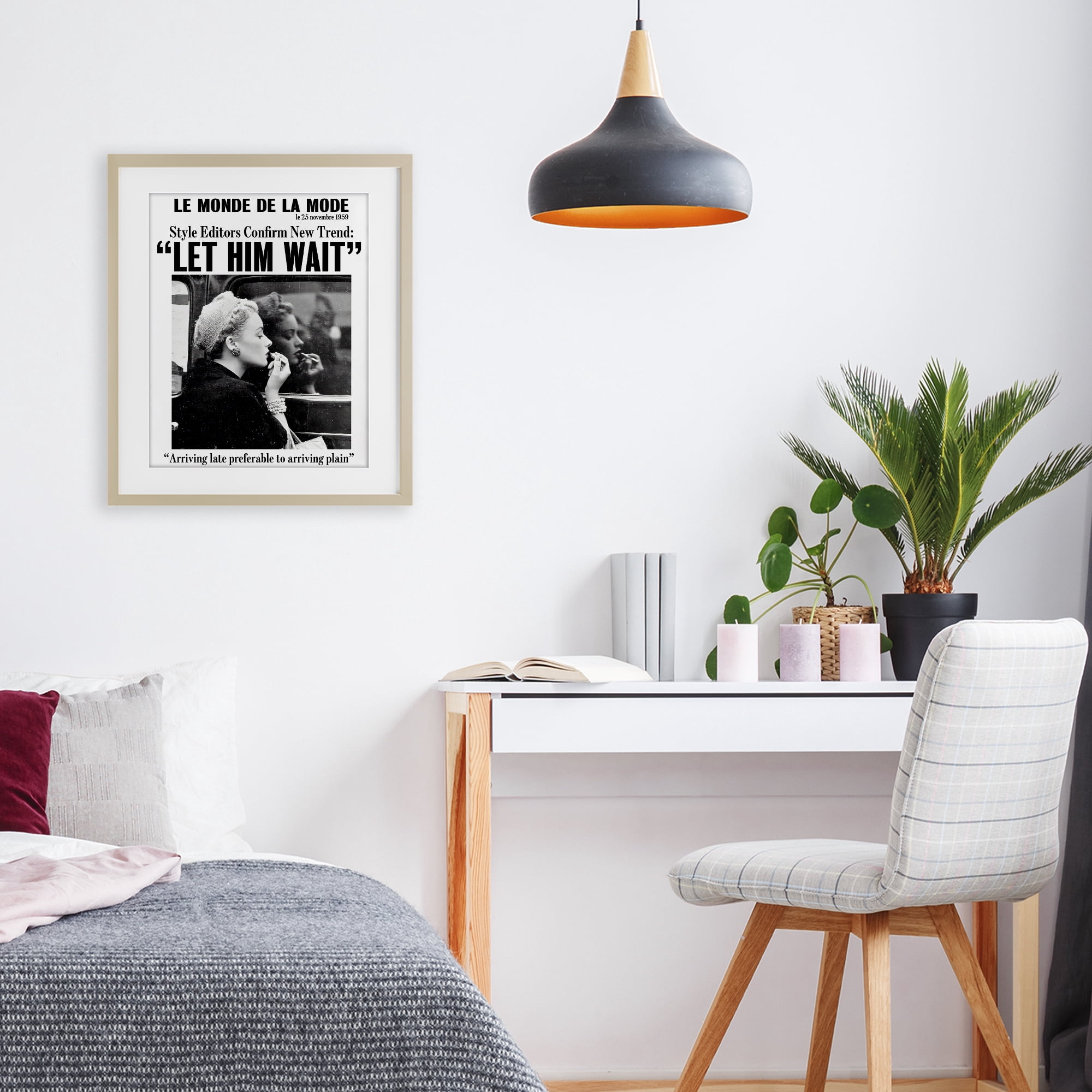 Stupell Industries Let Him Wait Advice Birch Framed Print Under Glass, design by Annabelle Hall
