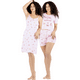 thumbnail image 1 of Set Pijama 3 Piezas Mujer Verano Bata Top y Short, 1 of 5