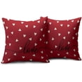 thumbnail image 2 of Valentines Day Pillow Covers 18x18 Set of 2 Valentine''s Red Love Heart Print Pattern Decorative Throw Pillows Outdoor Farmhouse Holiday Decoration Pillowcases Cushion Cases Decor for Sofa Couch Bed, 2 of 5