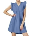 thumbnail image 2 of TACILIP Robes d'Été pour Femmes, Robe de Plage Décontractée Unie Sans Manches à Col en V, Cadeaux pour Femmes, 2 of 8