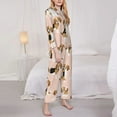 thumbnail image 3 of Goofa Beagle Dog On Brown Printed Women’s 2 Piece Pajama Set Super,Pajamas Women's Long Sleeve Sleepwear Soft Button Down Loungewear Pjs Lounge Set Nightwear-Large, 3 of 9