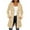 Beige, variant on Busydd Jackets for Women Solid Color Long Sleeve Trench Coat Casual Windproof Button Adjustable Waistband Hooded Womens Coat with Pockets M