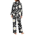 thumbnail image 6 of DISNIMO Daisy Printed Pajama for Women Set 2 Piece Pjs Lounge Set with Pockets Long Sleeve Button Down Sleepwear with Long Pants Casual Loose Loungewear Nightwear, 2XL, 6 of 7