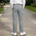 thumbnail image 5 of Nugftut Cargo Pants for Boys, Multi‑Pockets Elastic Waist Casual Outdoor School Pants for Boys,Gray,Sizes 15-16, 5 of 8