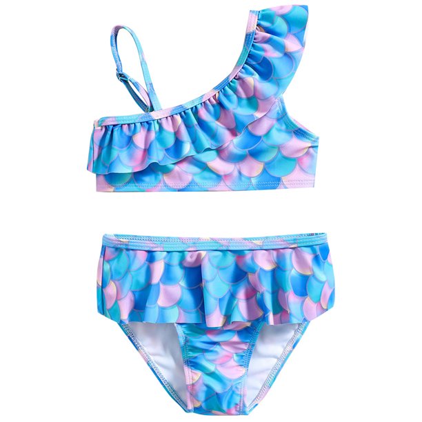 Baby swimsuit girl little girls swimsuit Girls OneShoulder + High