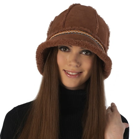 Sheepskin Shearling Bucket Hat for Women