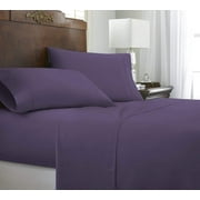 Becky Cameron Ultra Soft Hotel Quality 4 Piece Chevron Bed Sheet Set - Twin - Purple