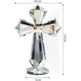 thumbnail image 3 of Hand-Carved Crystal Cross Desk Decor - 6 Inch Spiritual Gift for Christians, Clear K9 Crystal Religious Figurine with 360° Faceted Design, Home Altar & Office Inspirational Ornament (Multi-Colored), 3 of 11