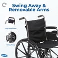 thumbnail image 4 of Invacare Folding Wheelchair with 18" Seat, Swing-Away Footrests, Desk-Length Removable Arms - Black, 4 of 8