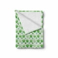 thumbnail image 2 of Quatrefoil Soft Flannel Fleece Throw Blanket, Clovers Moroccan Design in Watercolor Style Art Luck Theme, Cozy Plush for Indoor and Outdoor Use, 50" x 60", White Green, by Ambesonne, 2 of 6