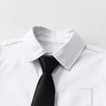 thumbnail image 5 of Boys Dress Shirt with Tie Long Sleeve Cotton Button Down Collared Blouse Tops Formal Party School Uniform 6M-14Y (1-2 Years, White), 5 of 8