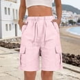 thumbnail image 5 of Outfmvch Linen Bermuda Shorts for Women Baggy Shorts Women Baggy Jorts for Women Pedal Pushers for Women Bermuda Shorts Athletic Running Shorts Women's Knee Length High Waisted Pink S, 5 of 6