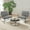 2Pcs Linen | Light Gray, variant on LIZHOUMIL Modern Sling Chair, Metal Frame, Shredded Foam, Linen/Corduroy (4 Colors)
