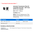 thumbnail image 2 of Automatic Transmission Filter Kit - Compatible with 2003 - 2007 Volvo XC70 2.5L 5-Cylinder 2004 2005 2006, 2 of 2