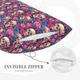 thumbnail image 5 of Fotbe Skull rose blue flower Pillow Cases - Envelope Closure - Luxury, Extra Soft, Cooling Pillow Covers - Wrinkle, Fade, Stain Resistant-16"x24", 5 of 8