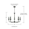 thumbnail image 3 of Capital Lighting 448951MB Presley 5 Light 31" Wide Candle Style Chandelier - Black, 3 of 7
