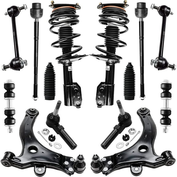Detroit Axle - Front End 14pc Suspension Kit for Chevy Impala Monte Carlo Buick LaCrosse Regal Century Allure, Struts Control Arm w/Ball Joints Tie Rods Front and Rear Sway Bars Replacement
