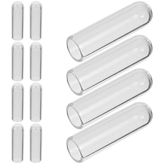 12 Pcs Glass Straw Cap Straws Topper Drinking Caps Protector Clear Plug Supplies