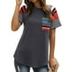 thumbnail image 5 of Qarigey Top con dobladillo en la parte delantera a rayas para mujer Prendas para la parte del cuerpo Gris L Qarigey AP001701-13, 5 of 6
