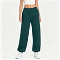 thumbnail image 4 of Jogger Pants for Women Casual High Waisted Baggy Sweatpants Solid Color Soft Track Pants with Pockets Green XL, 4 of 9