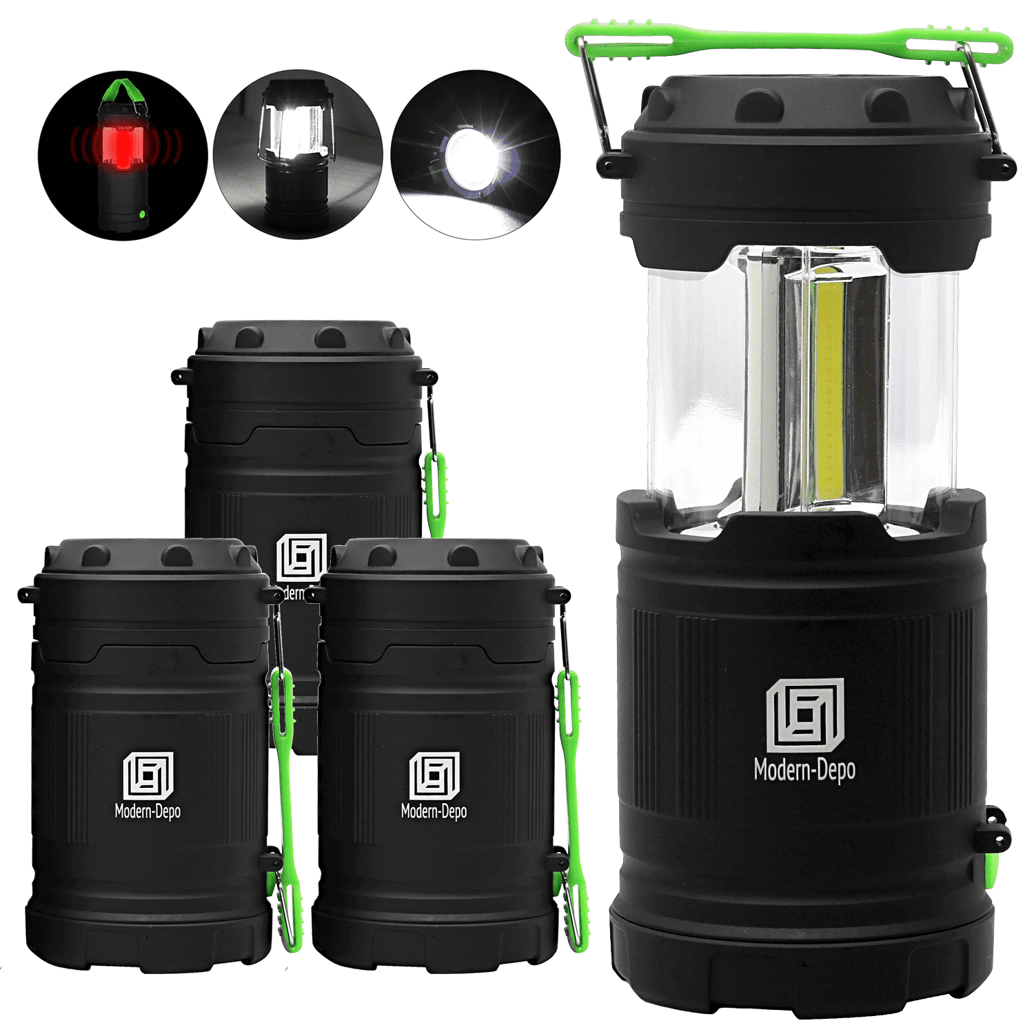 4Pack Portable LED Camping Lantern with Flashlights 7 Modes Walmart