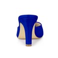 thumbnail image 4 of BLISSFUL STEP Women's Pointed Toe Stiletto Heels Slide Mules Deep Blue 5.5, 4 of 8