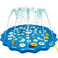thumbnail image 2 of Inflatable Swimming Pool, Portable Swimming Pool with Water Sprinklers, Alphabet & Number Learning Mat, Summer Yard Lawn Play, Outdoor Play Area, 2 of 6