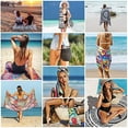 thumbnail image 4 of 2 Pack Oversized Beach Towel Clearance , Extra Large Fast Quick Dry Sand Free Proof Mat Travel Stuff Cool Pool Microfiber Towel for Adults Men Women Mom Dad Funny Gift , 74"x36"-Boho Stripe, 4 of 5