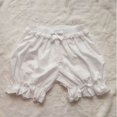 thumbnail image 4 of Braguitas plisadas con volantes de encaje blanco para mujer, lindas bragas de calabaza, pantalones cortos de seguridad Lolita con lazo, pantalones vintage, bombachos victorianos, 4 of 6