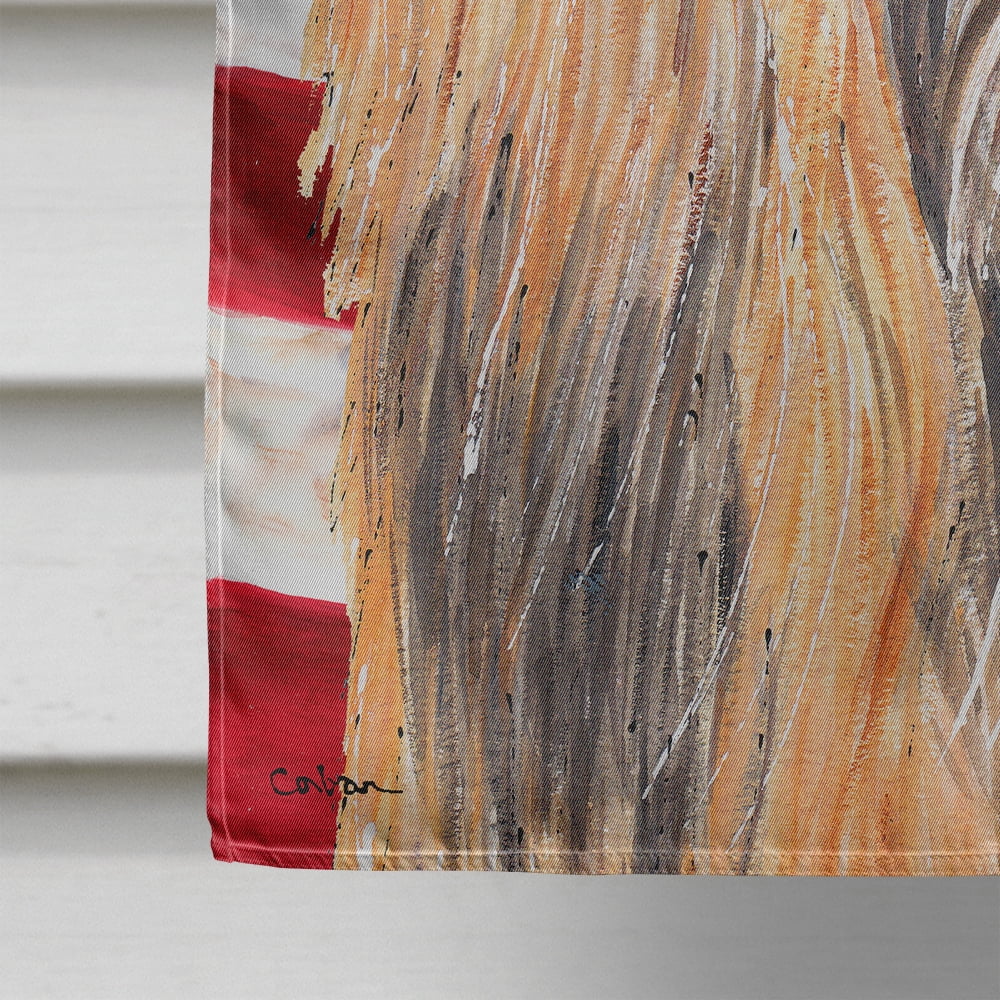 Afghan Hound USA Patriotic American Flag Flag Canvas House Size
