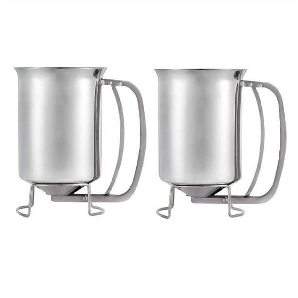 Dispensador de masa para panqueques de acero inoxidable. Ideal para hornear panqueques, crepas y waffles. Embudo para masa de pasteles y panqueques.