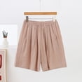 thumbnail image 2 of USSUMA Womens Plus-Size Jacquard Elastic Waist Pocket Shorts Pull-On High Stretch Breathable Fabric Relaxed Fit with Functional Pockets for Summer Lounge Travel Everyday Comfort, Plus Size, Casual, 2 of 7