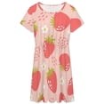 thumbnail image 3 of Strawberries Colorful Pink Red Green Sundress Short Sleeve Dress Summer Women Clothes Dress for Women Dresses, 3 of 7