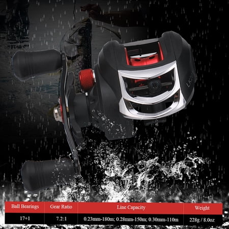 LAZIOEGR Lightweight High Speed 7.2:1 Gear Ratio Baitcast Fishing Reel 17+1 Ball Bearings Baitcasting Fishing Reel Baitcaster Tackle for Freshwater Saltwater - Right-Handed