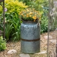 thumbnail image 4 of Restoration Flower Pot Gray Brown Round Metal, 4 of 10