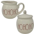 thumbnail image 2 of Rae Dunn HO HO HO in Christmas Red Large Letters LL Cream and Sugar 2 Pc. Set. By Magenta., 2 of 4