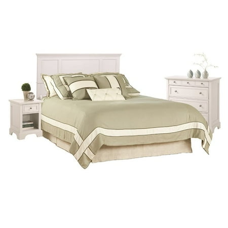 Naples White King Headboard, Night Stand, and Chest