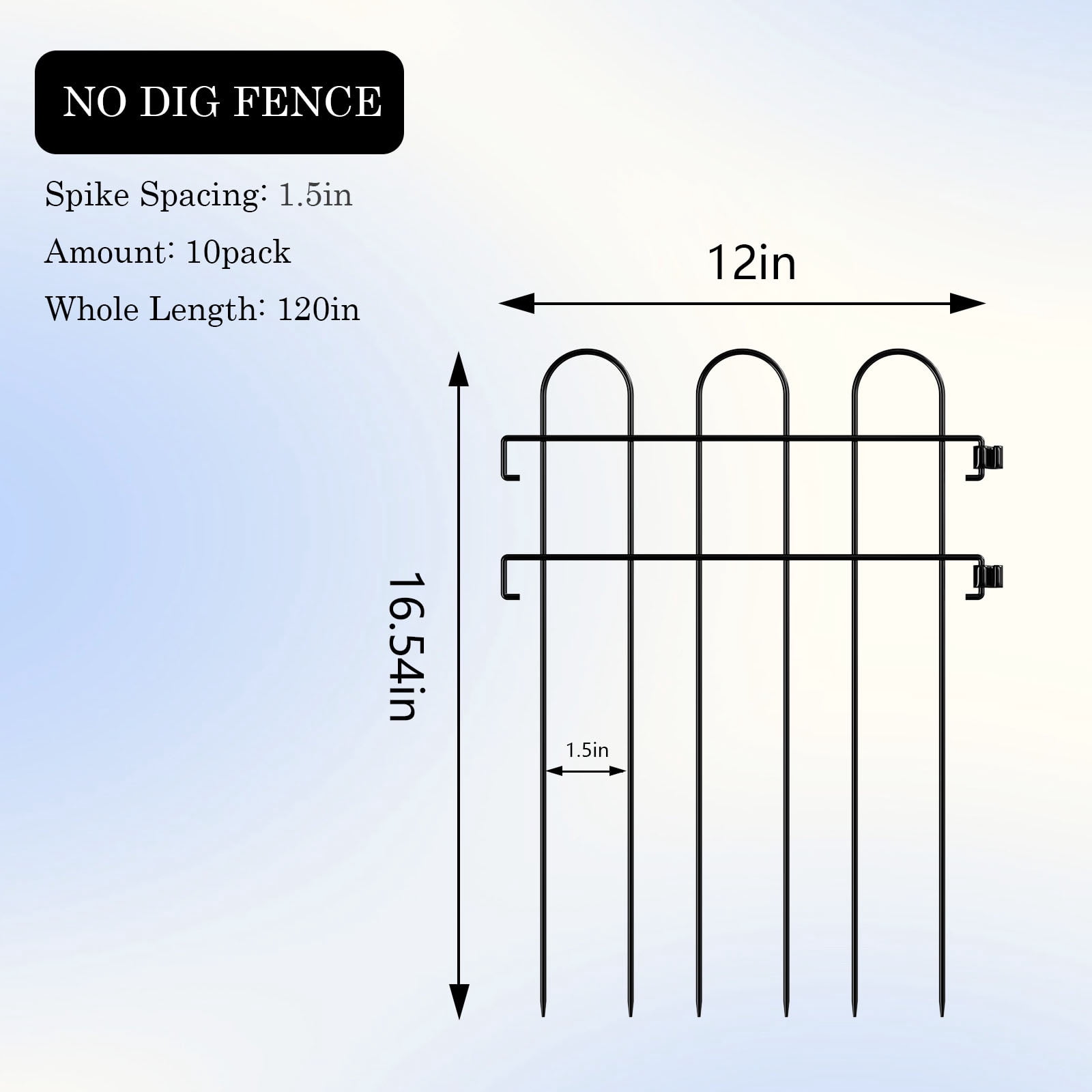 Oumilen 30 Piece Decorative Garden Fence, 16.5" (H) x 30 ft (L) Animal Barrier Fence Arched