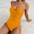 thumbnail image 2 of MSJUHEG Swimsuit One Piece Swimsuits for Women Women's Swimsuit Athletic Swimsuits for Women Crinkle Swimsuit Athletic Swimsuit Push up Swimwear Bathing Suits Womens Swim Orange S, 2 of 9
