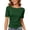 0-Green403, variant on Elegyee Casual Short Sleeve T Shirt for Women Summer Solid Round Neck Ruched T-Shirt Top