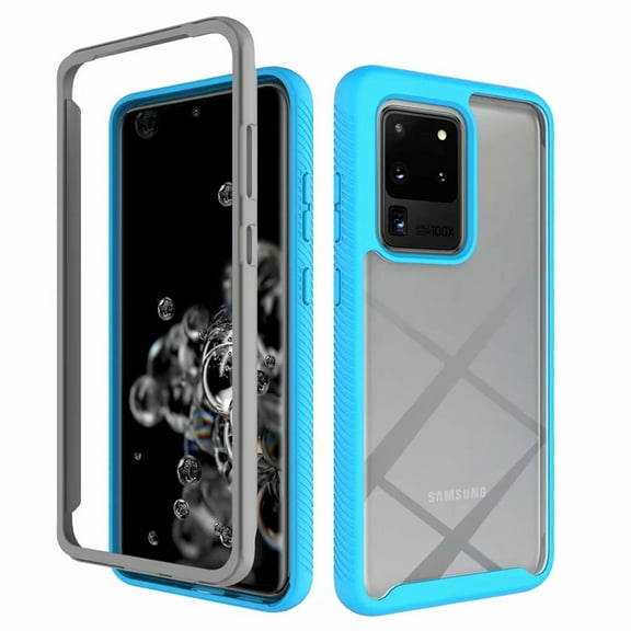 Dteck Case for Samsung Galaxy S20 Plus (S20 ) 6.7 inch, Shockproof Rubber Case Transparent Hard PC Back Phone Protective Slim Cover (Without Built-in Screen Protector) ,Lightblue