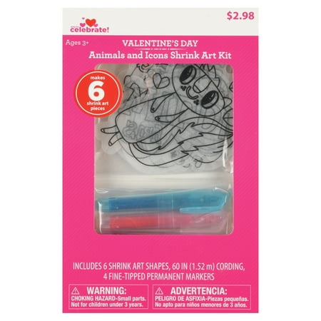 Way to Celebrate Valentine's Day Animals & Icons Shrink Art Kit