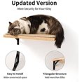 thumbnail image 2 of Floating Wall Shelf with Cat Scratching Mat Thick Solid Rubber Wood Hanging Shelves x CM., 2 of 6