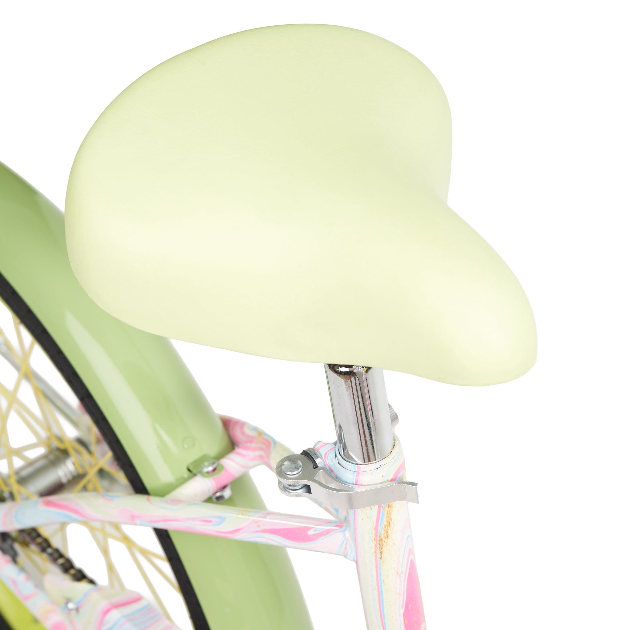 Justice Boardwalk Brights 20” Cotton Candy Swirl Cruiser Bike with Basket, Charms & Phone/Bottle Holder