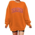 thumbnail image 1 of Aocisk Chandail Molletonné Surdimensionné pour Femme à Manches Longues, Col Rond, Décontracté, Style Automne 2025, Orange, P, 1 of 4