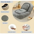 thumbnail image 4 of 4 in 1 Convertible Lazy Sofa Chair with 5 Adjustable Position, Upholstered Human Dog Bed for Kids Adults Pets, Adjustable Chaise with 2 Pillows for Living Room Bedroom Office Balcony Dormitory, Gray, 4 of 7