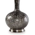 thumbnail image 4 of Benjara 26 Inch Table Lamp, Tall Black Round Glass Base, White Drum Fabric Shade, 4 of 5